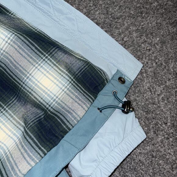 LL Bean Womens XL Mountain Classic Flannel Lined Hooded Rain Jacket Blue/ Teal - Picture 6 of 12